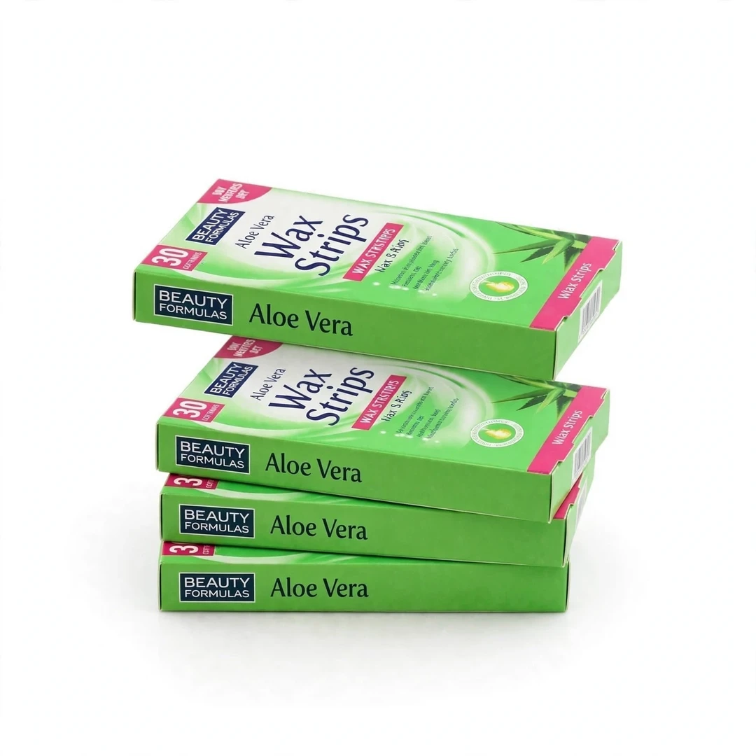Beauty Formulas Aloe Vera Wax Strips for Legs & Body (36 Pack)