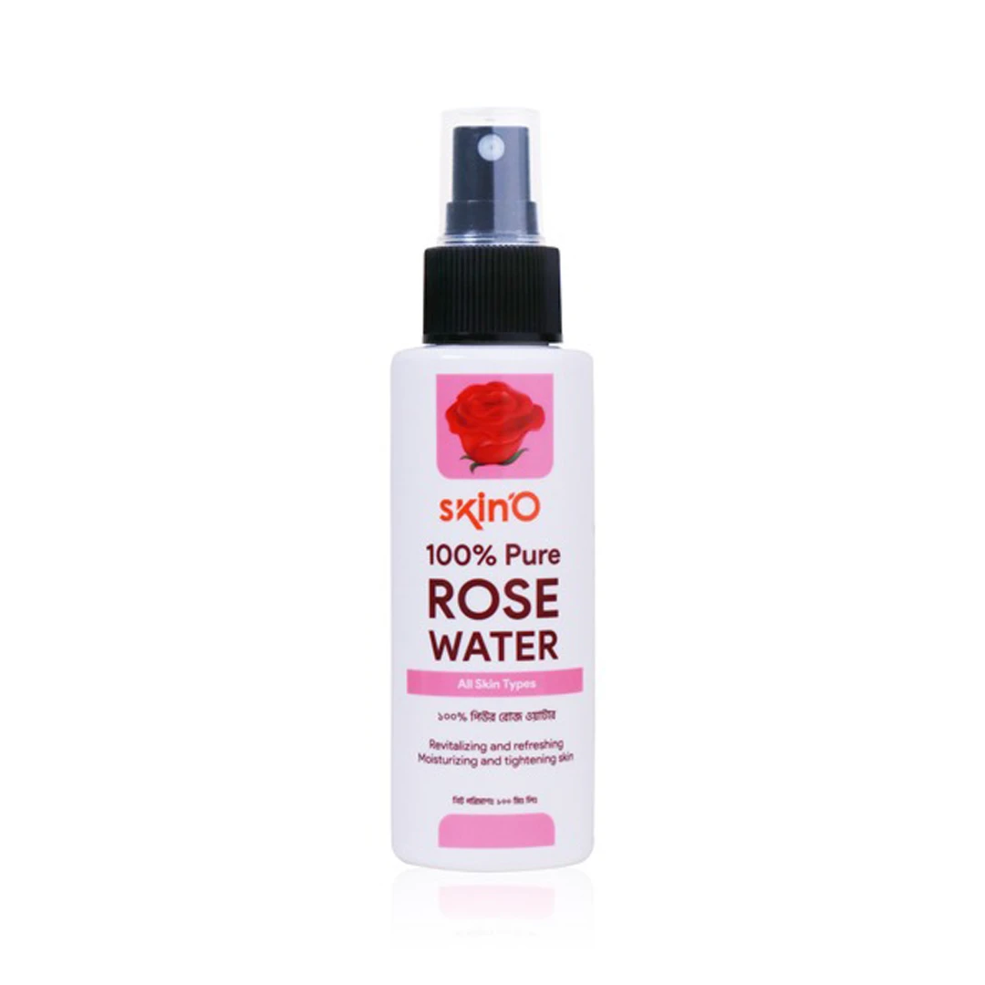 Skin’O 100% Pure Rose Water (100ml) – Natural Alcohol-Free Toner & Refreshing Face Mist