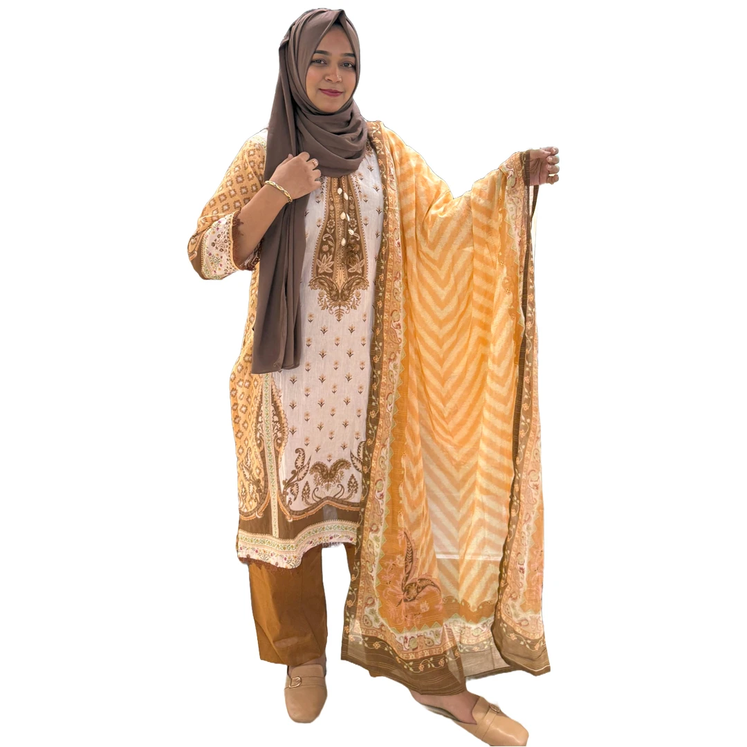 Pakistani Inspired Premium Cotton Ready Made Three Piece