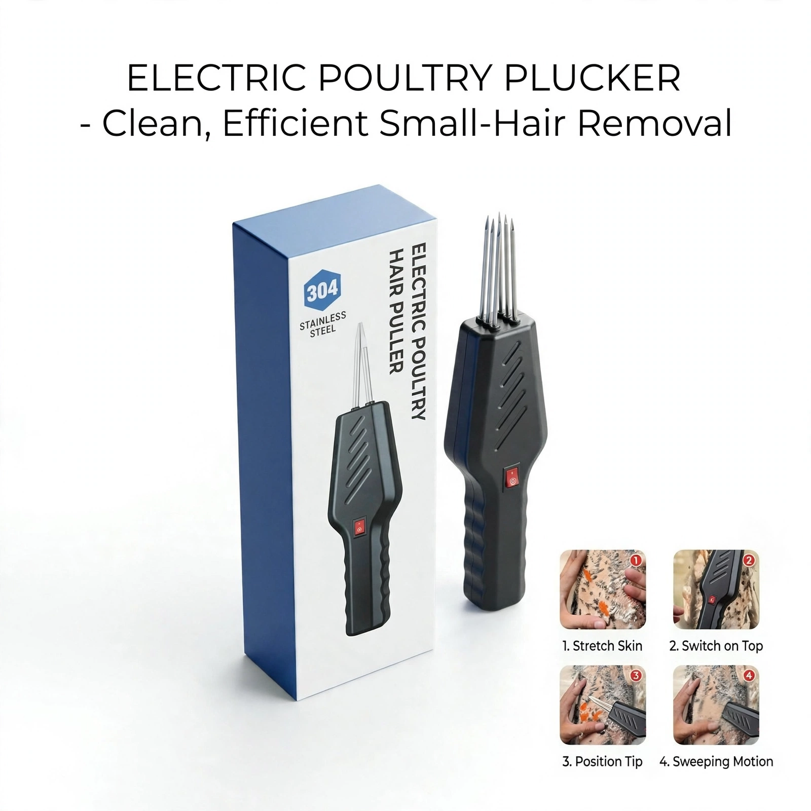 Handheld Electric Poultry Plucker & Hair Puller