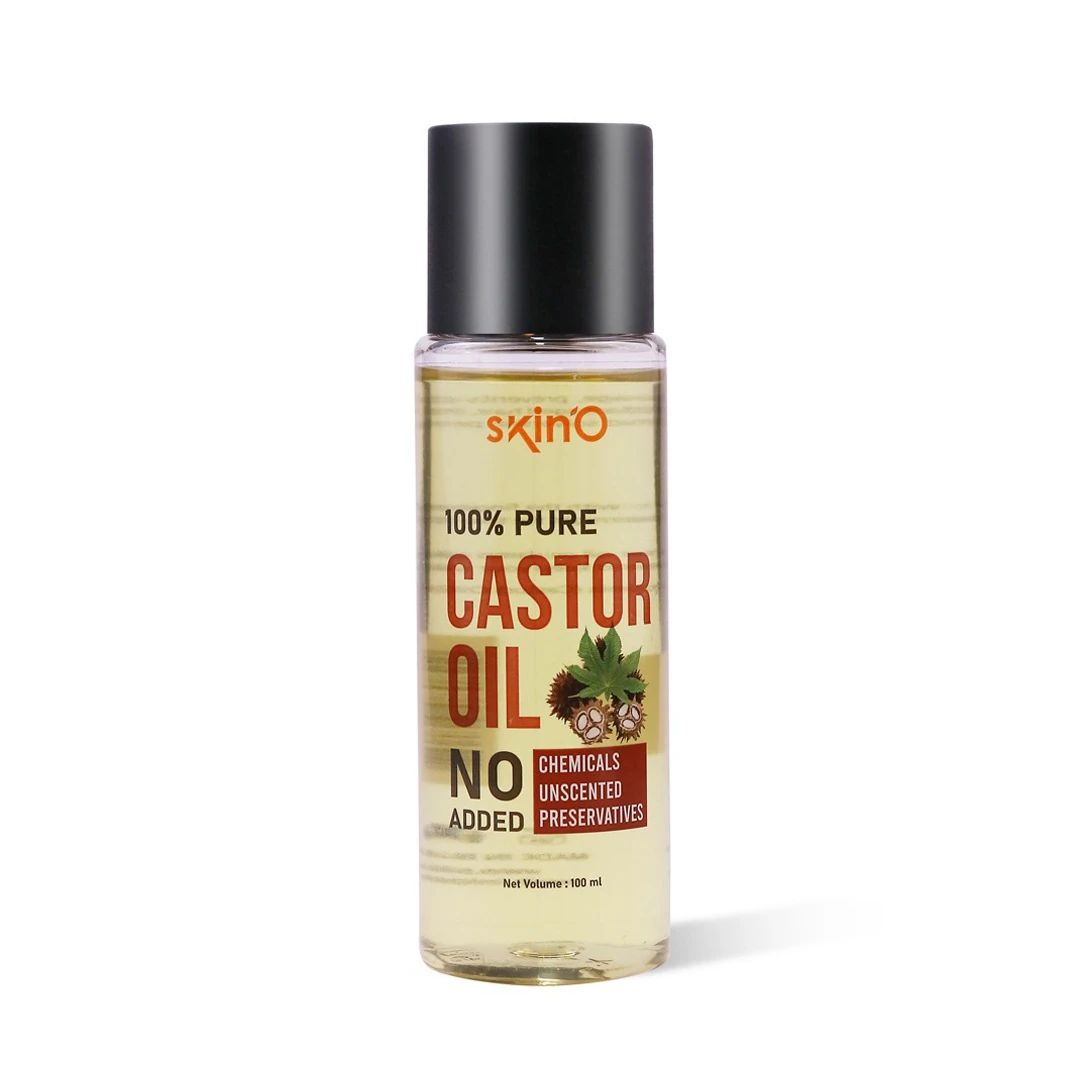 Skin’O 100% Pure Castor Oil (100ml) – Hexane-Free Growth Booster for Hair, Lashes, and Brows