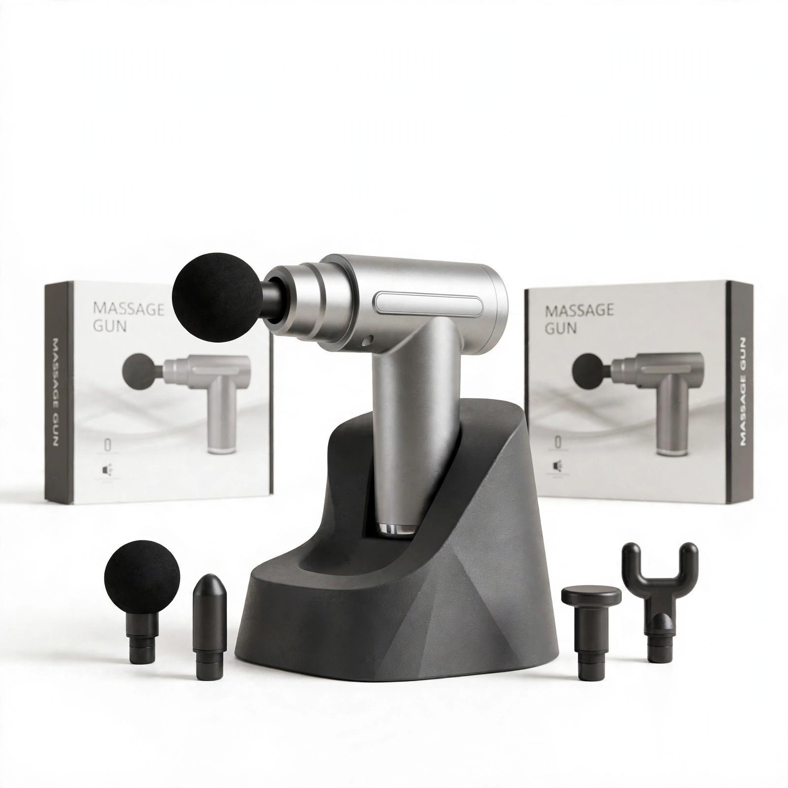 Premium Massage Gun – Deep Tissue Percussion Massager, 6 Speeds + 4 Heads