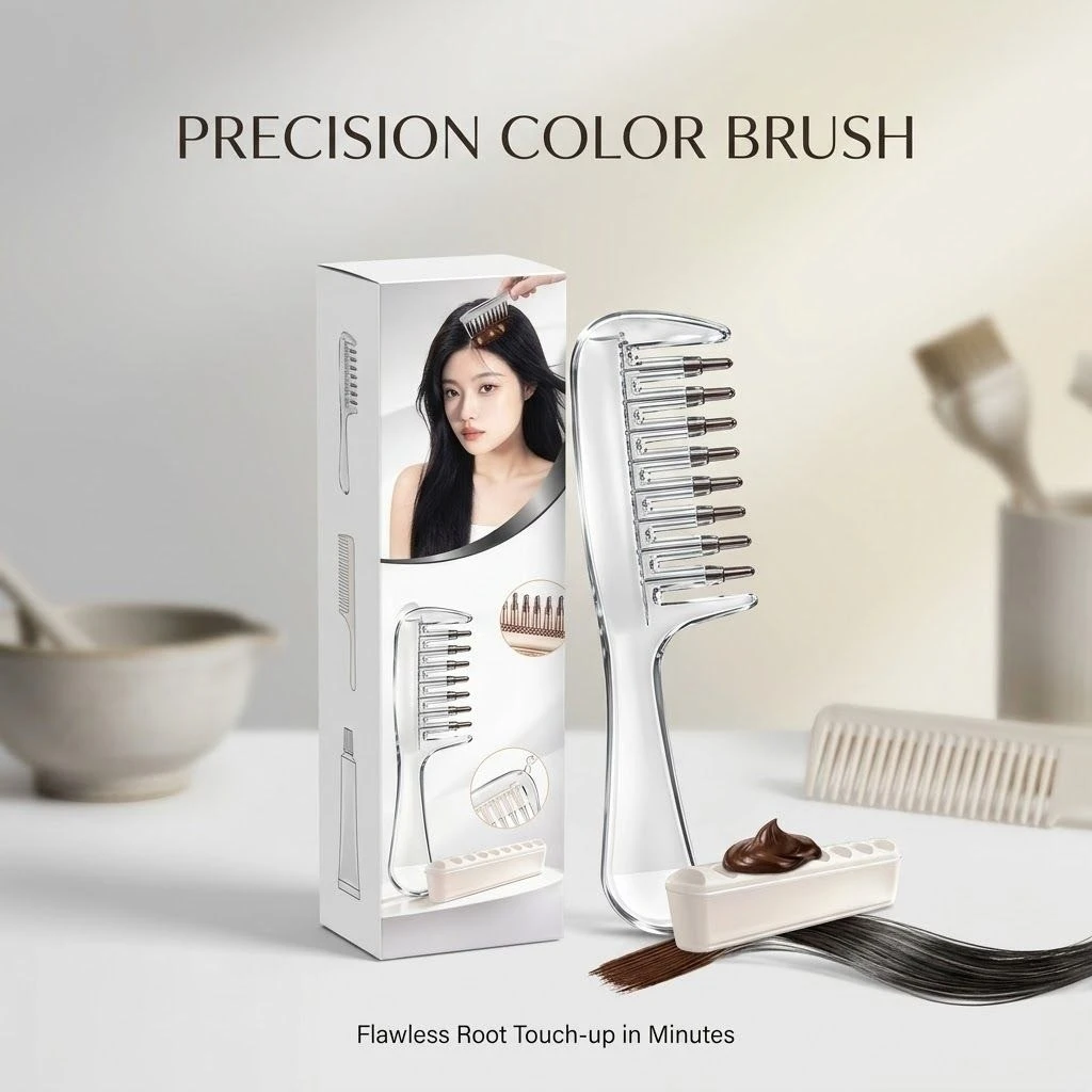 Precision Hair Color Brush & Root Touch-Up Comb – DIY Hair Dye Applicator