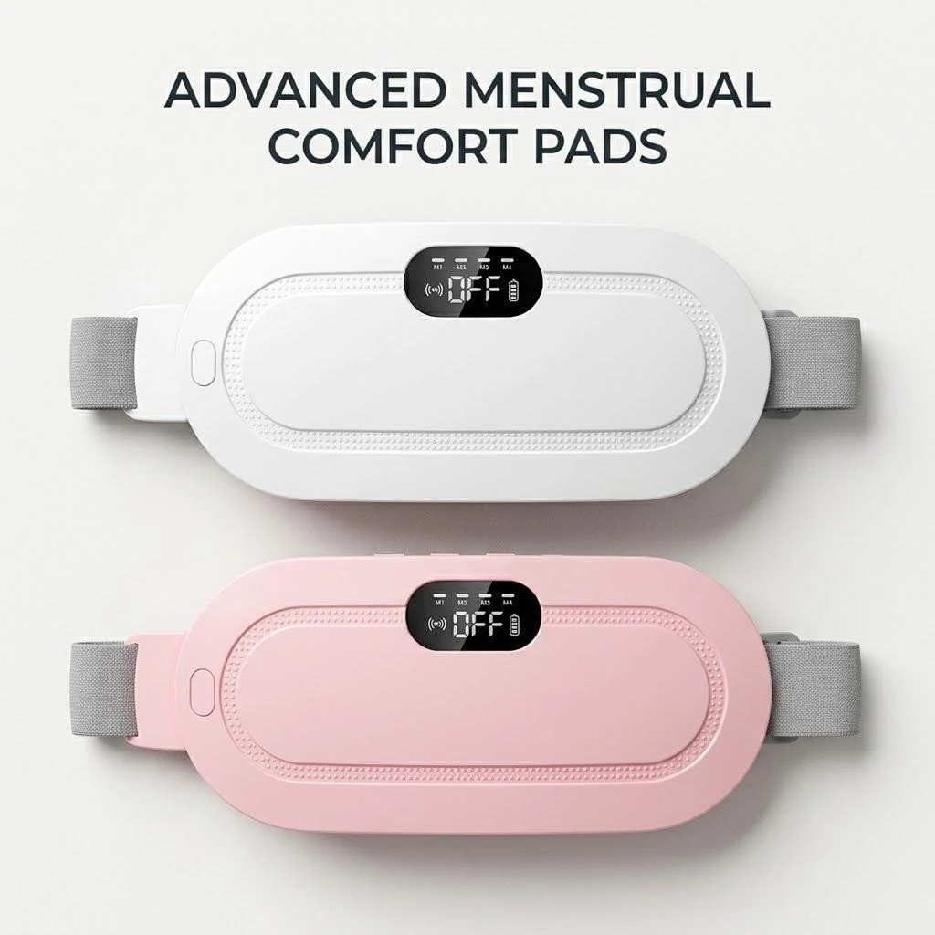 Menstrual Heating Pad – Cordless Period Cramp Relief Belt with Vibration