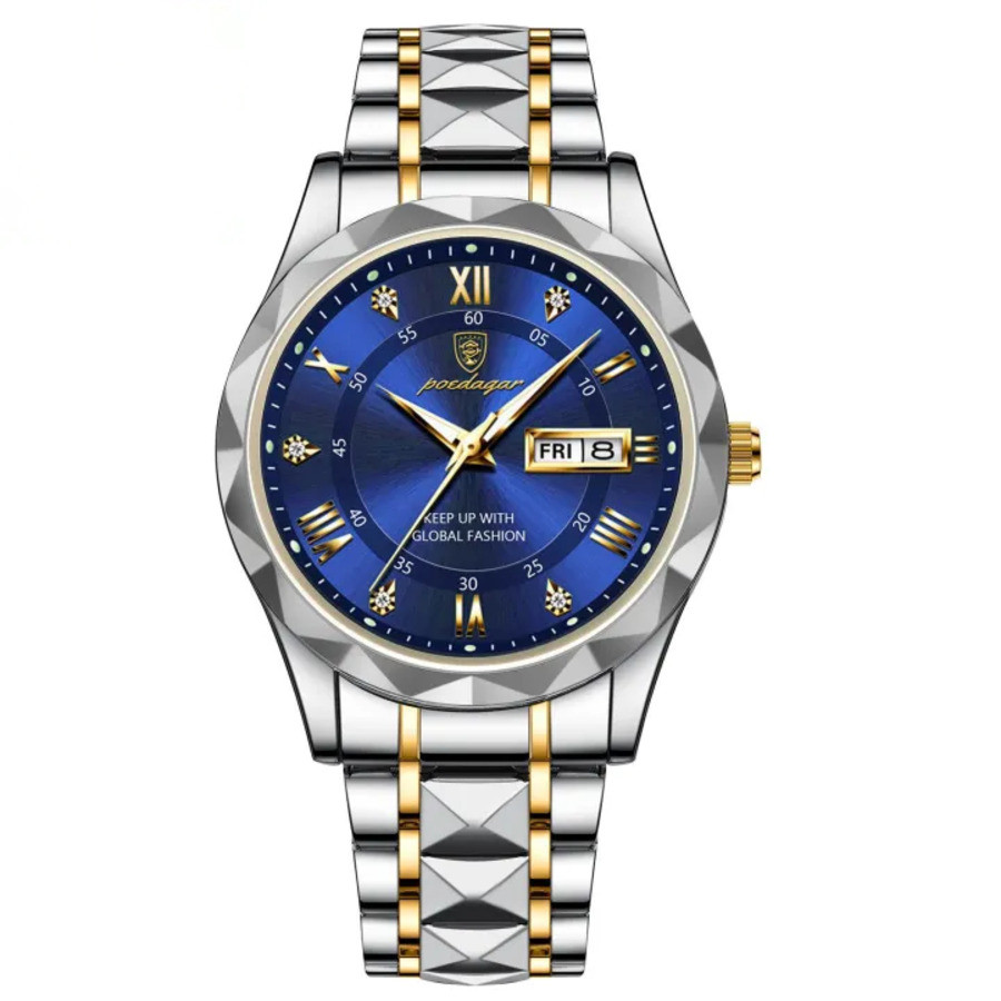 POEDAGAR 615 Men Date Week Watch For Sports Waterproof Luminous