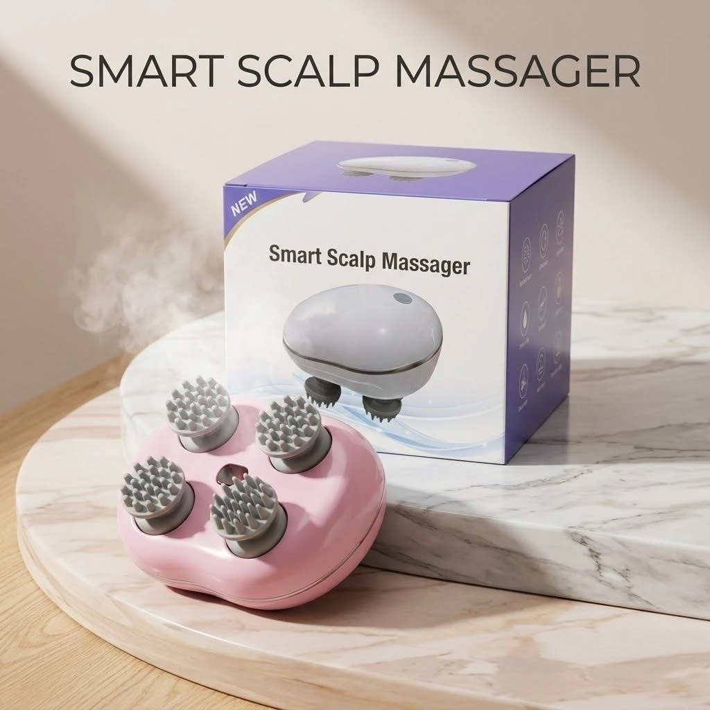 Rechargeable Smart Scalp Massager – Electric Head Massager for Relaxation & Hair Care
