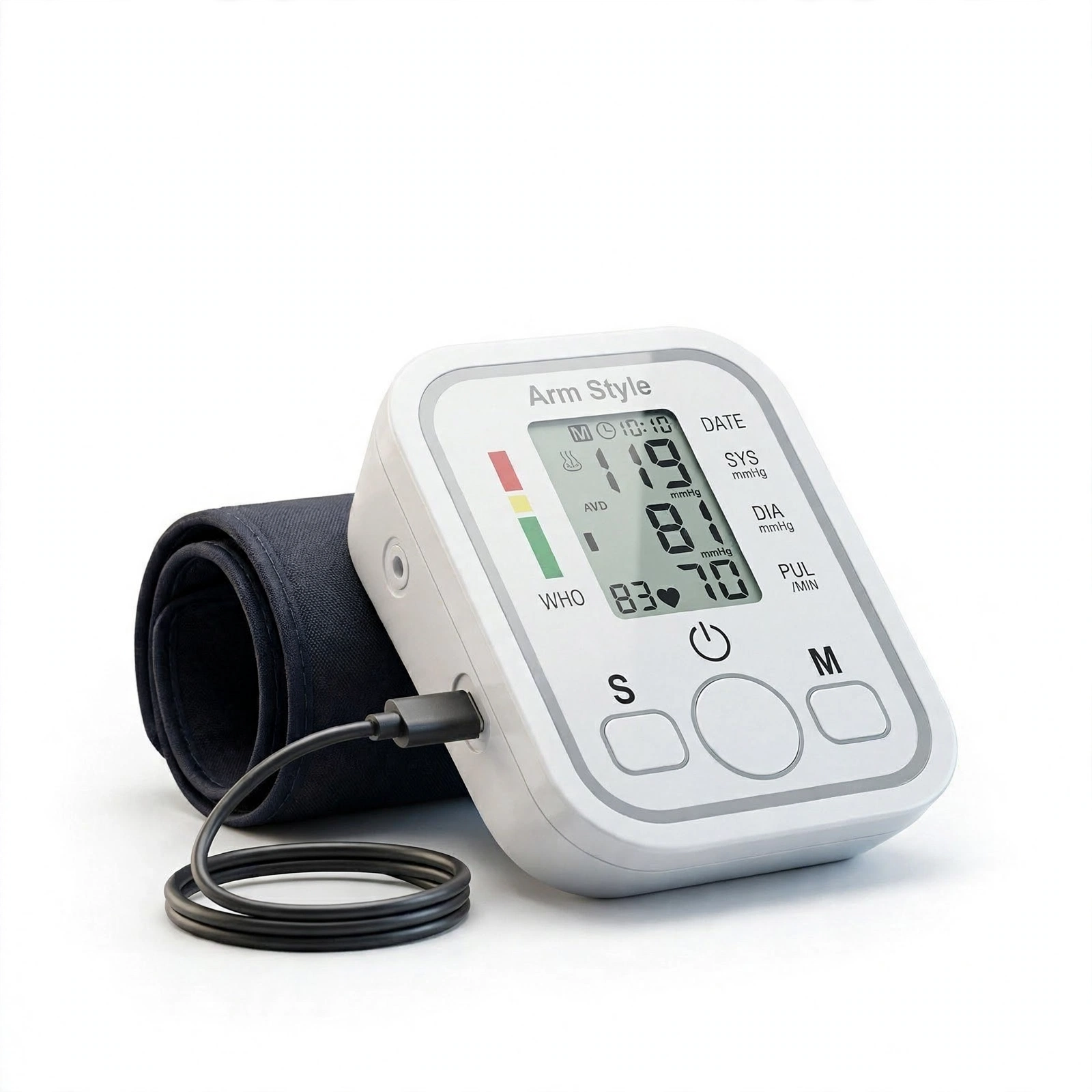 Arm Style BP Monitor – Digital Blood Pressure Machine with Large LCD