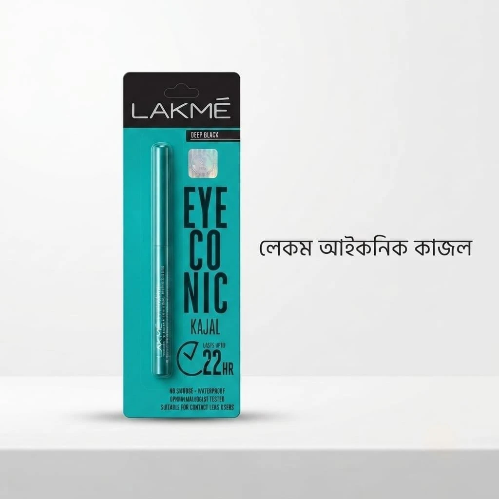 Lakme Eyeconic Kajal Deep Black – 22HR Smudge-Proof Waterproof