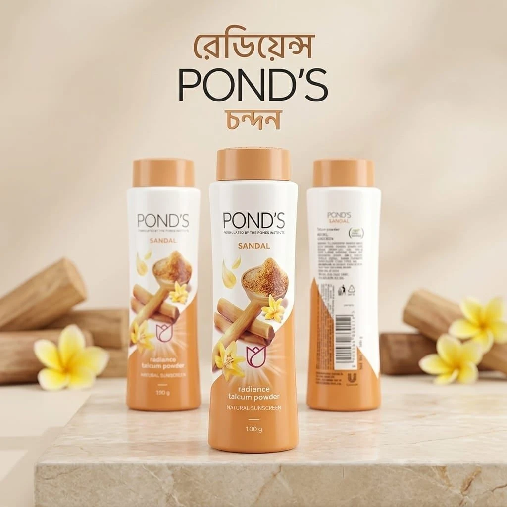 Pond's Sandal Radiance Talcum Powder with Natural Sunscreen