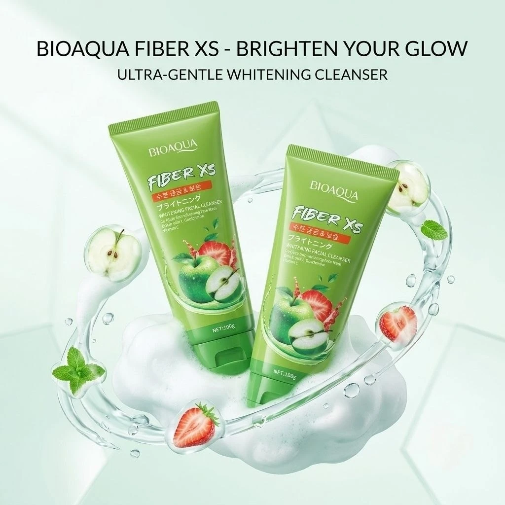 Bioaqua Fiber XS Ultra-Gentle Whitening Cleanser (100g)