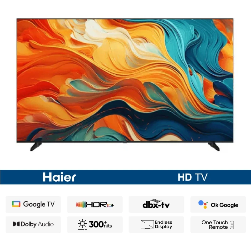 Haier H32K85FX 32″ Bezel Less Smart Google TV – Full HD LED, Voice Remote
