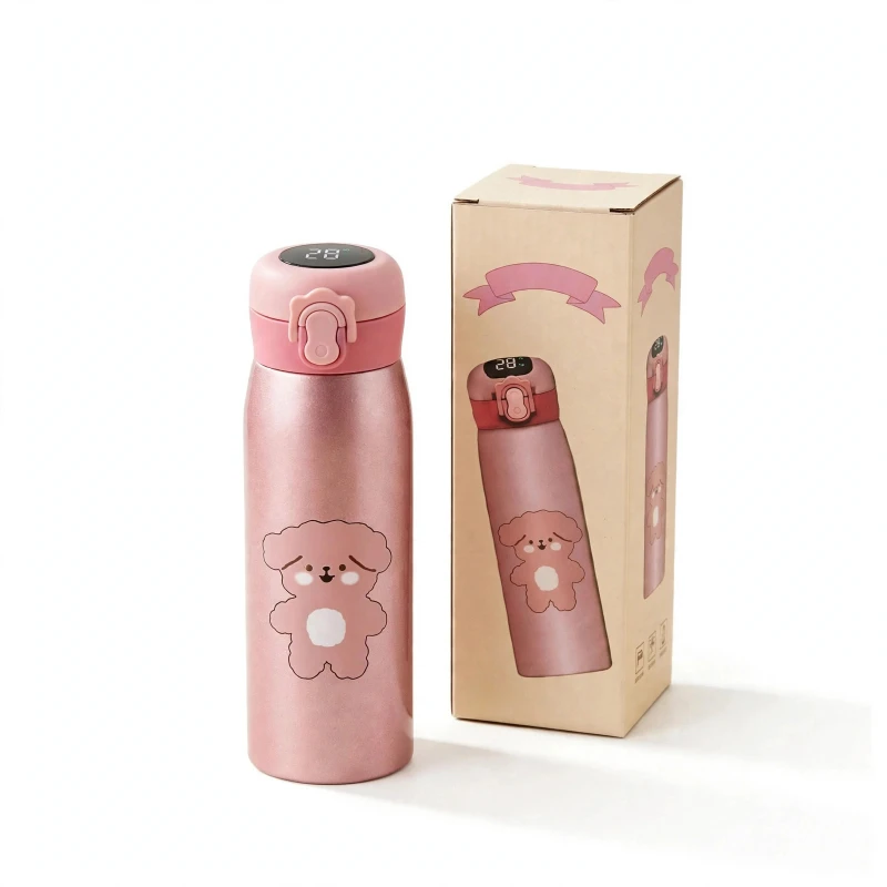 Cartoon LED Temperature Cup 450ml – Straw Lid