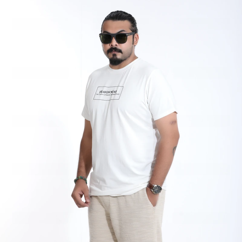 Men's White Graphic T-Shirt | Minimalist Chest Print