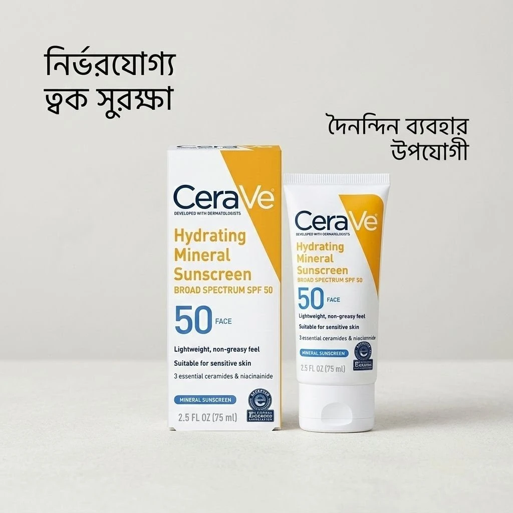 CeraVe Hydrating Mineral Sunscreen SPF 50 Face (75ml)