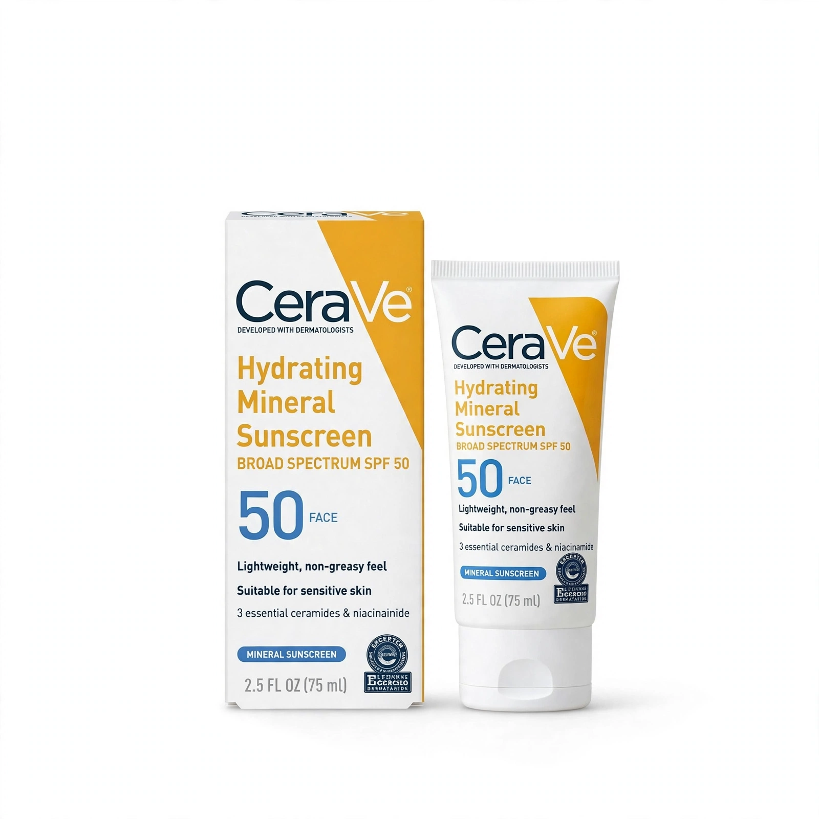 CeraVe Hydrating Mineral Sunscreen SPF 50 Face (75ml)